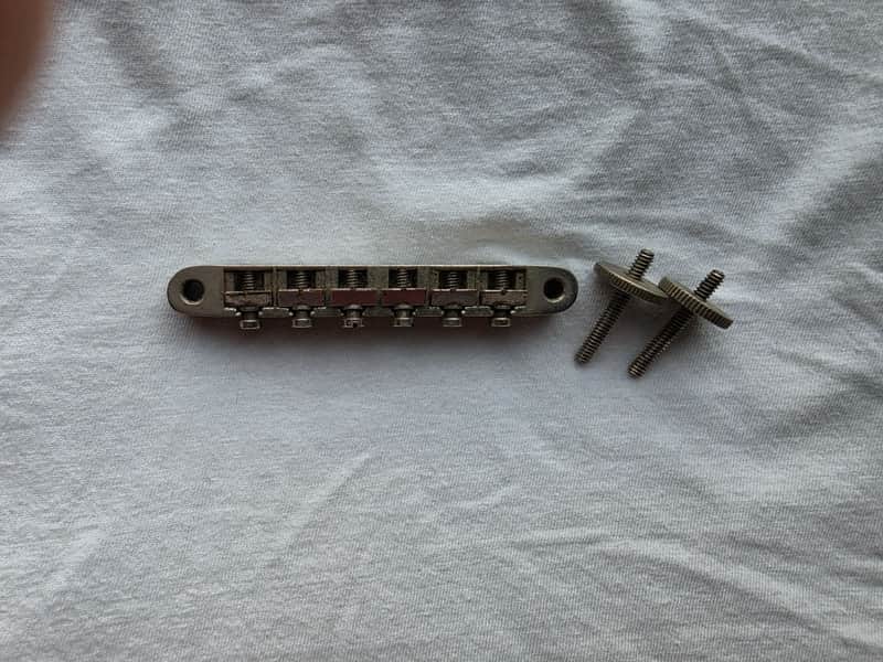 Late 50's Gibson No Wire ABR-1 Tune-O-Matic Bridge Nickel With Studs & Thumbwheels Nickel Les Paul Standard Burst imagen 1