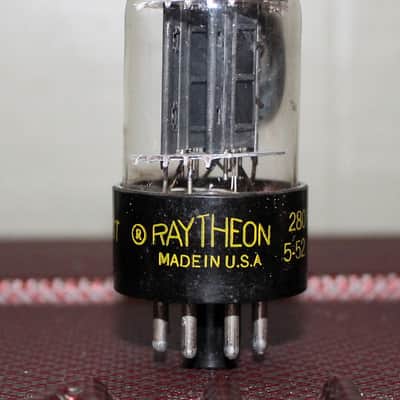 RAYTHEON 6SN7GT VT-231 PERFECT BALANCE BLACK PLATE SIDE D GETTER TEST NOS+ VINTAGE 1955 image 1