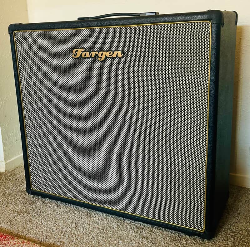 Fargen Custom 1x12 Guitar Speaker Cabinet (Townhouse / Retro Classic) - Black Tolex / Gold Piping - Loaded with Weber 12F150 image 1