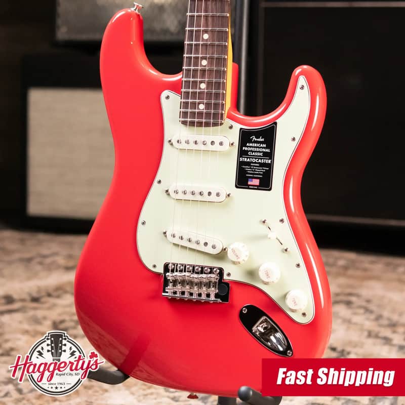 Fender American Professional Classic Stratocaster Electric Guitar - Faded Dakota Red with Gig Bag image 1