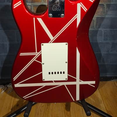 Vintage 1980s Hondo EVH Strat Copy Metallic Red/White Stripes Upgraded Tuners & Set Up image 17