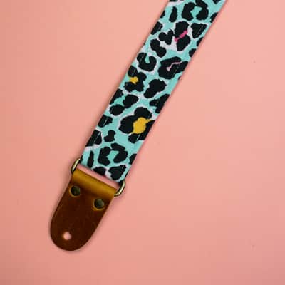 Mr.Strapsky Pink Cheetah Guitar Strap Bass Strap With Italian Satin image 3