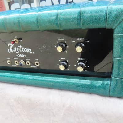 KUSTOM 1970 KB-200-1 CASCADE GREEN BASS AMPLIFIER HEAD RARE! ORIGINAL CLEAN! image 5