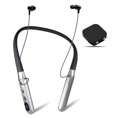 Rechargeable Hearing Amplifier to Aid TV Watching and Conversation, Wireless Neckband Headphones for Seniors & Adults, External Microphone Noise Cancelling, Works 50 Hours Per Charge image 1