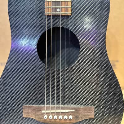 KLOS Carbon Fiber Travel Acoustic Guitar w/ Padded Case – Black – Used image 15