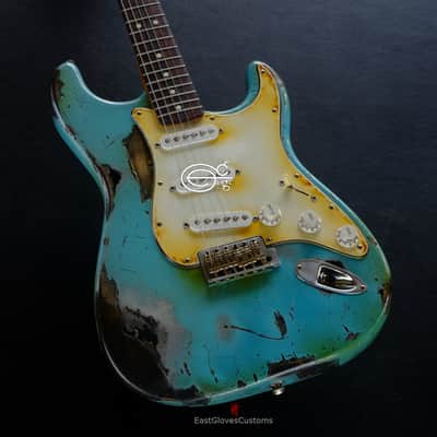 Fender Stratocaster 50th Anniversary Daphne Blue/Silver Aged Relic image 1