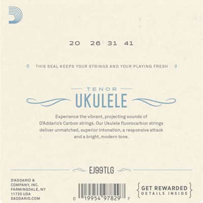 D'Addario Ukulele Strings Fluorcarbon 2-Pack EJ99TLG Uke Tenor Pro-Arte Low G image 2