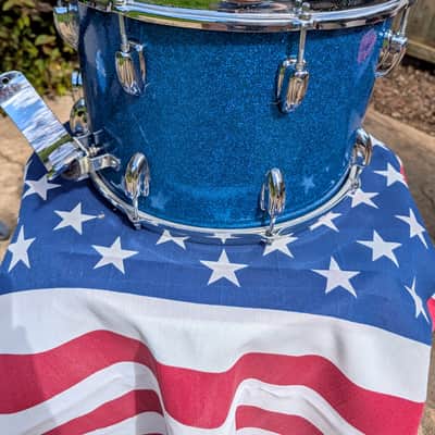Immagine Slingerland Marching Snare Drum (Vintage -1970s) - Blue Sparkle - 6