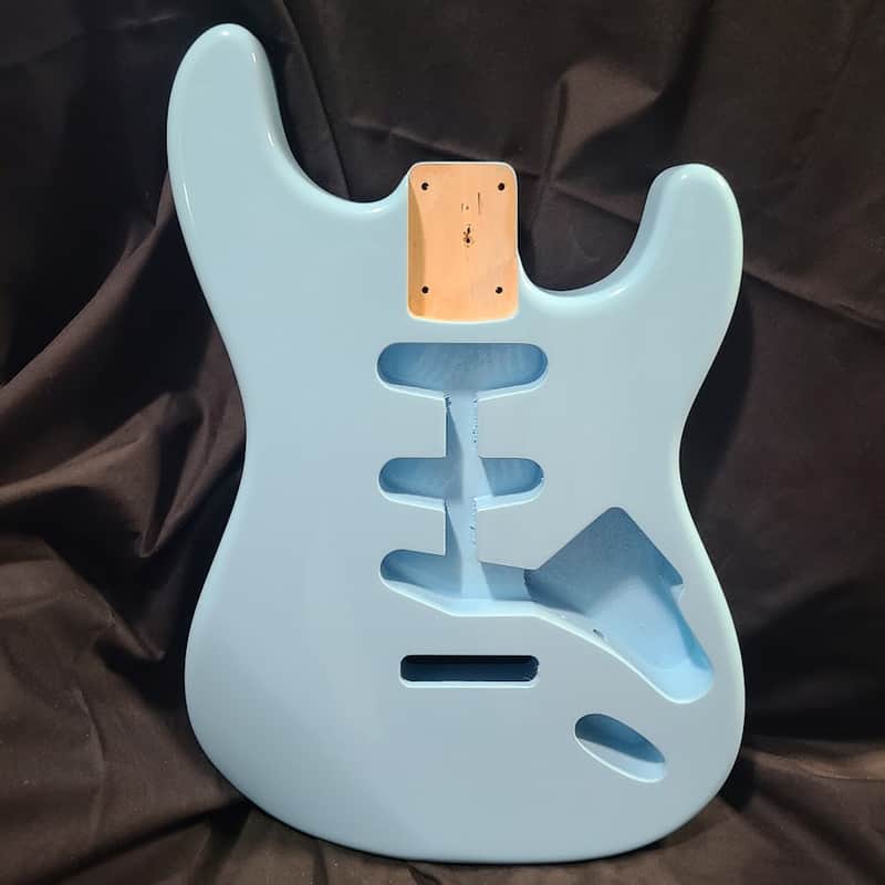 Premium Finished Stratocaster Body Daphne Blue, Free Shipping image 1