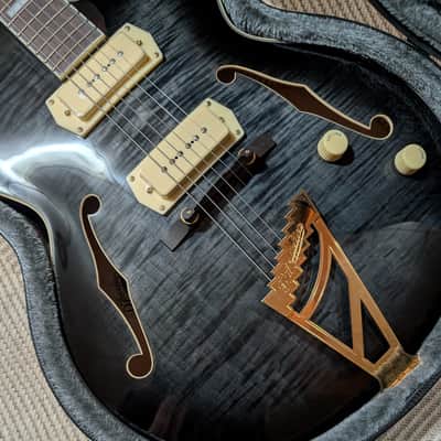 D'Angelico Excel EX-59 Hollow Body Single Cutaway with Stairstep Tailpiece 2010s - Midnight Matte image 3