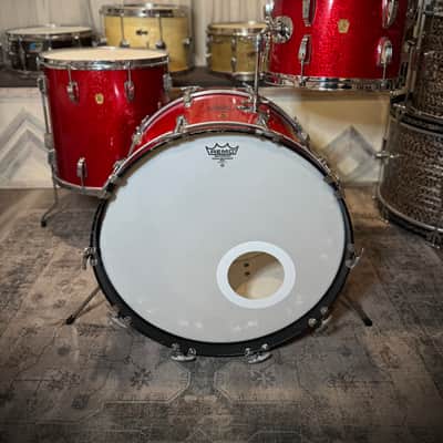 Ludwig No. 980 Super Classic Outfit 9x13 / 16x16 / 14x22" Drum Set with Keystone Badges 1968 - 1969 - Red Sparkle image 13