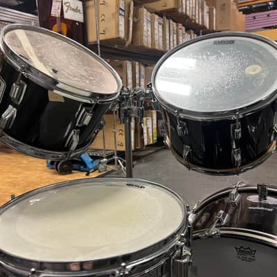 Vintage 1970's Rogers 7-Piece Drum Set, Black w/ Dyna-Sonic Custom Build Roger's Snare & Hardware image 20