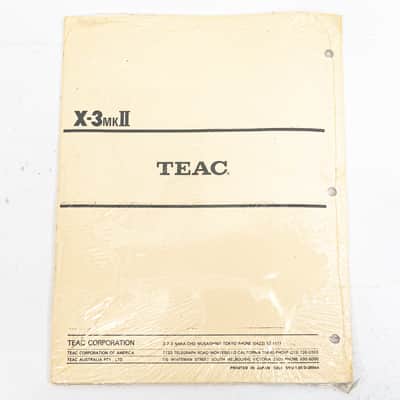 TEAC X-3 MKII Stereo Tape Deck Service Manual – Original (Sealed) image 2