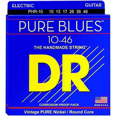 DR Strings PHR-10 PURE BLUES™ Pure Nickel Electric Guitar Strings: Medium 10-46