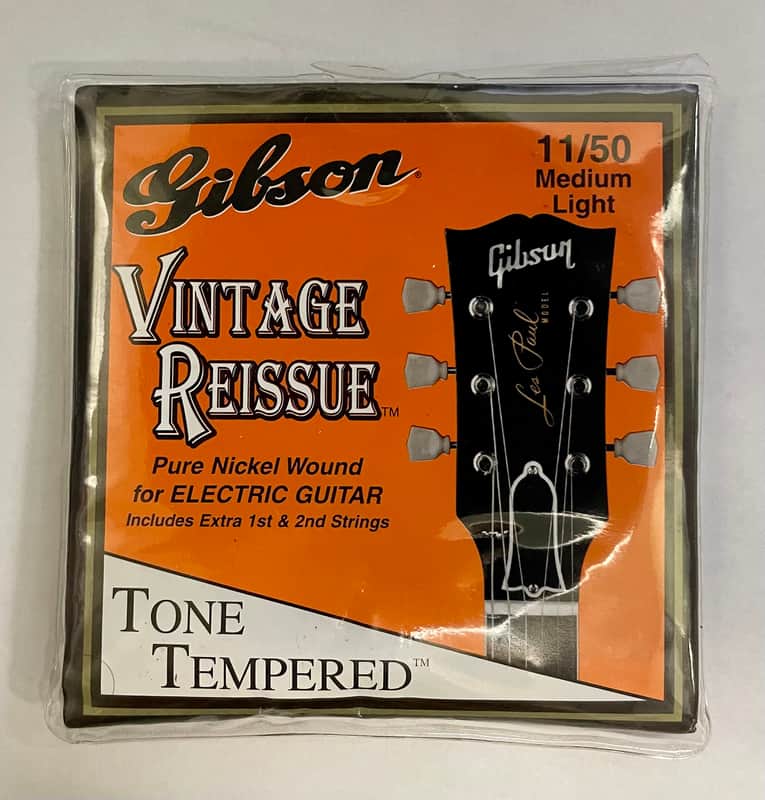 Gibson G-VR11 Vintage Reissue Pure Nickel Wound for Electric Guitar, Tone Tempered, 11/50 Medium Light, NOS image 1