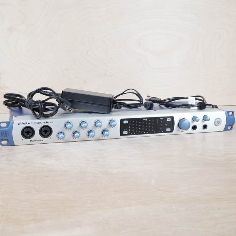 PreSonus Studio 1824 USB 2018 Silver w/ Power Supply, USB Cable image 1