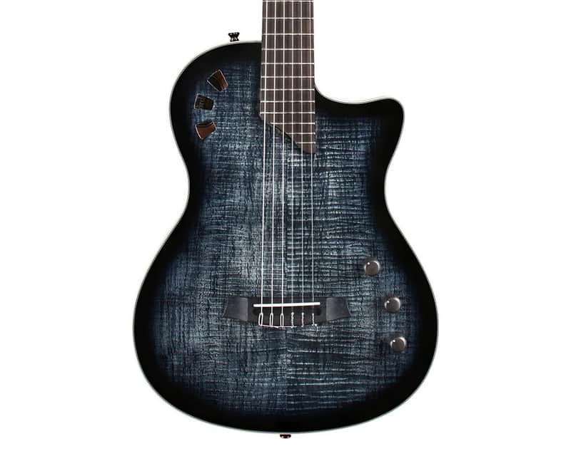 Cordoba Fusion Stage Cutaway A/E Nylon String Guitar - Black Burst Open Box image 1