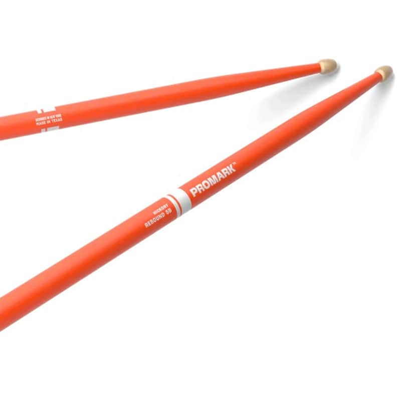 Promark Rebound 5B Painted Acorn Wood Tip Drumsticks - Orange image 1