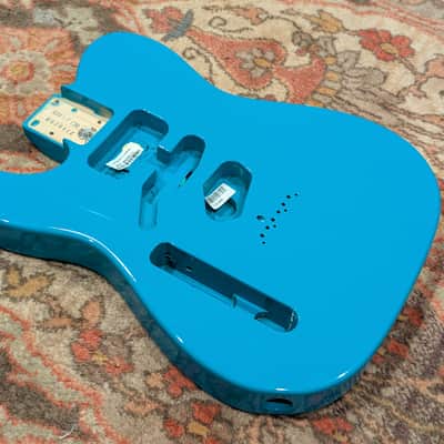 Left handed Fender American Professional ii Telecaster body with mod shop roasted maple neck 2023 electric guitar husk - Miami blue image 4