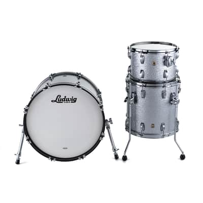 Ludwig Classic Maple Downbeat Shell Set Silver Sparkle - Drum Shell Set image 3