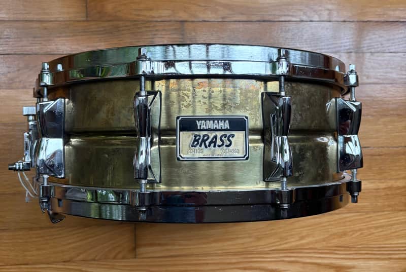(Video) Yamaha 1990s SD-4105 14x5.5 Seamless Brass Snare Drum image 1