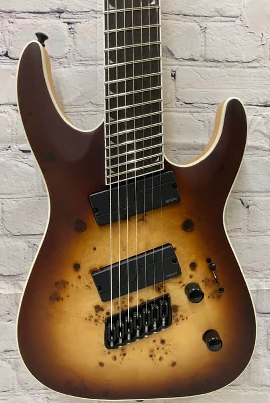 Mint Jackson Concept Soloist SLAT7P HT MS 7-String Guitar Fanned Frets, Bourbon Burst image 1