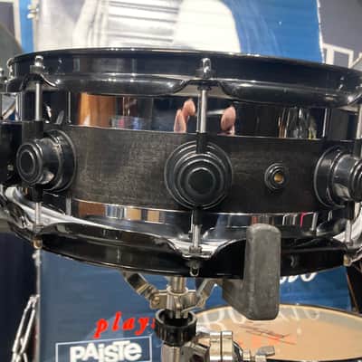 Terry Bozzio's DW 5x14" Collector's Edge Snare Drum, 1998 Autographed - Transparent Black Satin image 7