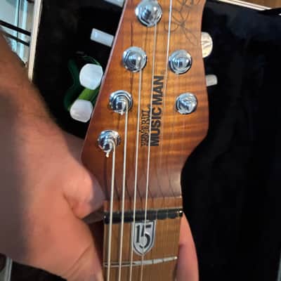 Ernie Ball Music Man JP15 Roasted Quilt Maple Top 7-String Electric Guitar 2015 - Sahara Burst image 3