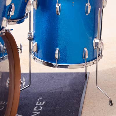 60's Ludwig Keystone Badge Blue Sparkle Kit - 20" 12,13,16" image 10