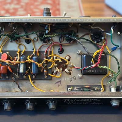 1966 Black Panel Fender Princeton Reverb-Amp - 110 Volts image 11