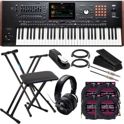 Korg Pa5X-61 61-Key Workstation, Presonus HD09, Keyboard Stand and Bench, Sustain Pedal, Moog EP-3, (2) Midi Cables, (4) ErnieBall 1/4 Cables Bundle