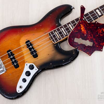 1973 Fender Jazz Bass Sunburst Vintage Electric Bass Guitar, Alder Body w/ Case image 22