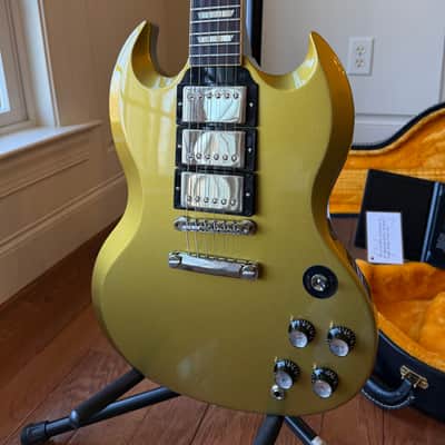 2020 Gibson Custom Shop SG Standard 3 Pickup Double Gold Factory Stinger - Gold Top image 2