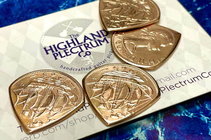 **Special Offer 20% Discount** Two (2) Queen Elizabeth 1966 Half Penny Coin Guitar Picks. image 1