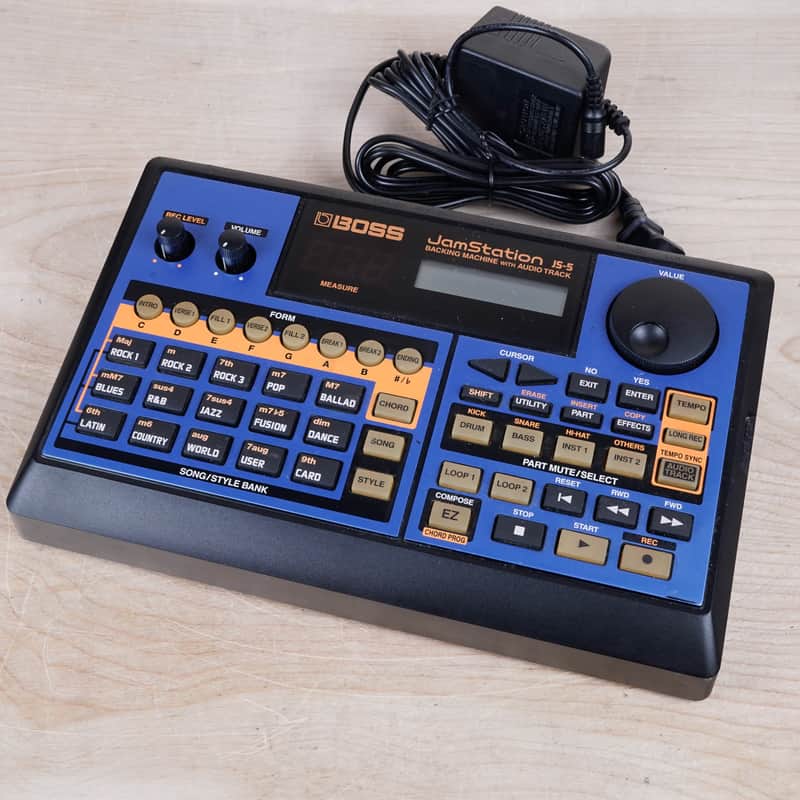 Boss JS-5 Jam Station Multi-Effect Unit 2000 Blue w/ Power Supply image 1