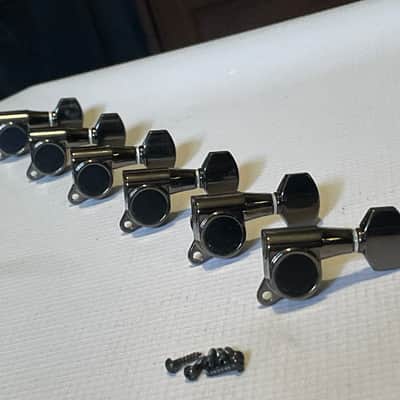 1990's Japan Ibanez RG Series Model GOTOH SG38 Cosmo Black Tuners Tuning Pegs 6 In Line