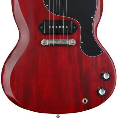 Gibson Custom 1963 SG Junior Reissue Lightning Bar Electric Guitar - Cherry Red VOS image 1