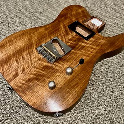 Warmoth Carved-Top Loaded Hollow body  Telecaster body- Walnut image 1