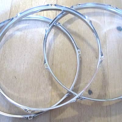 14" 8-Lug-Hole Drum Triple-Flange Snare Side Rims Hoops (set of 3) image 4