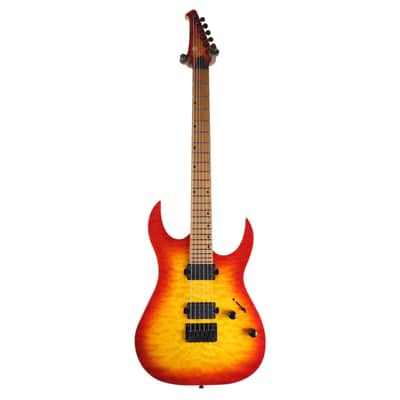 Spira S-500 QFB 500 Series Double Cutaway Mahogany Quilted Maple Top Canadian Roasted Maple Neck 6-String Electric Guitar image 5