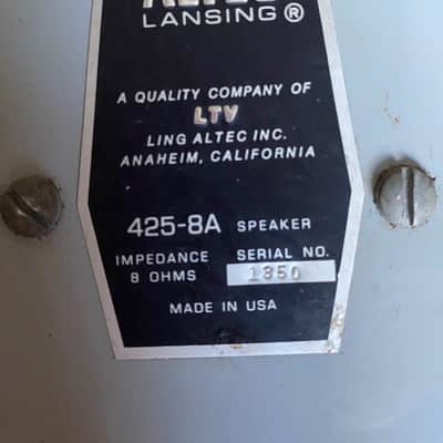 Altec Lansing 425-8A 10” 8 ohm alnico speaker Vintage image 4
