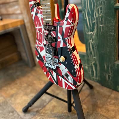 2026 EVH Frankenstein Frankie Strip Series Red and Black Relic Electric Guitar image 5
