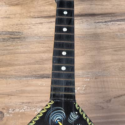 Unbranded Russian Balalaika 3 String Guitar Black Original Hand Painted Graphics image 9