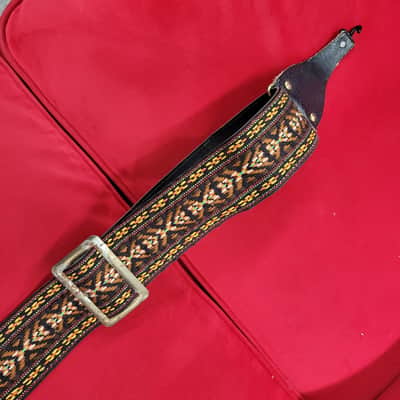 Vintage Ace/Bobby Lee style woven banjo strap - Brown/Multicolor image 2
