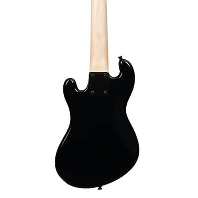 Kala UBASS-SB-BK-FS Solid Body 4-String Fretted U-BASS With Gig Bag, Jet Black image 3