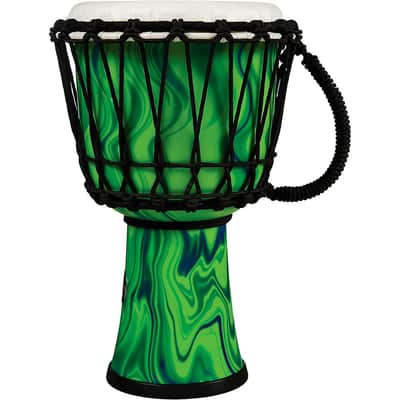 LP World 10 inch Rope Tuned Circle Djembe Regular  Green Marble image 2