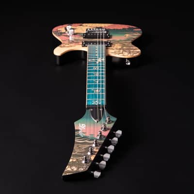 Lindo Koya Electric Guitar | Composite Neck | Luminlays | Five Elements Kanji Fretboard Inlays in Maple and Abalone Sea Shell | Japanese Wilderness Art | Designed in Bristol, UK image 8