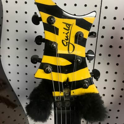 Guild X-79 Striped 1980s. Yellow & Black Zebra stripes w/OHSC & Trem Arm image 5