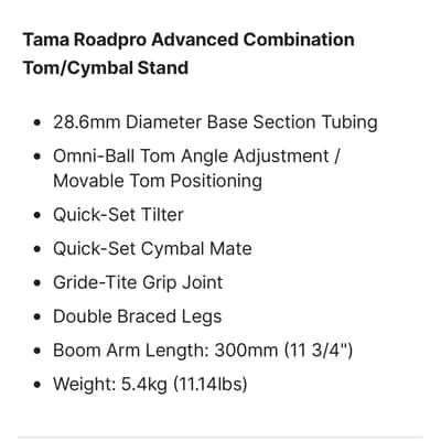 Tama Roadpro Advanced Combination Tom/Cymbal Stand Bild 9
