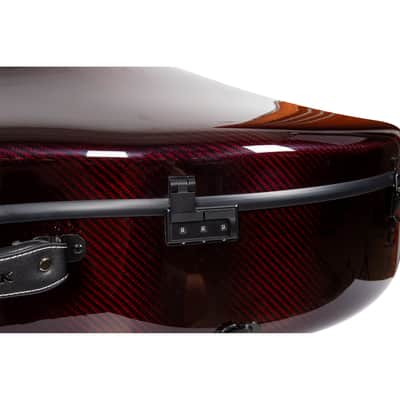 Crossrock 100% Carbon Fiber Case fits 4/4 Full-Size Cello, 7 Lb Lightweight - Red image 4